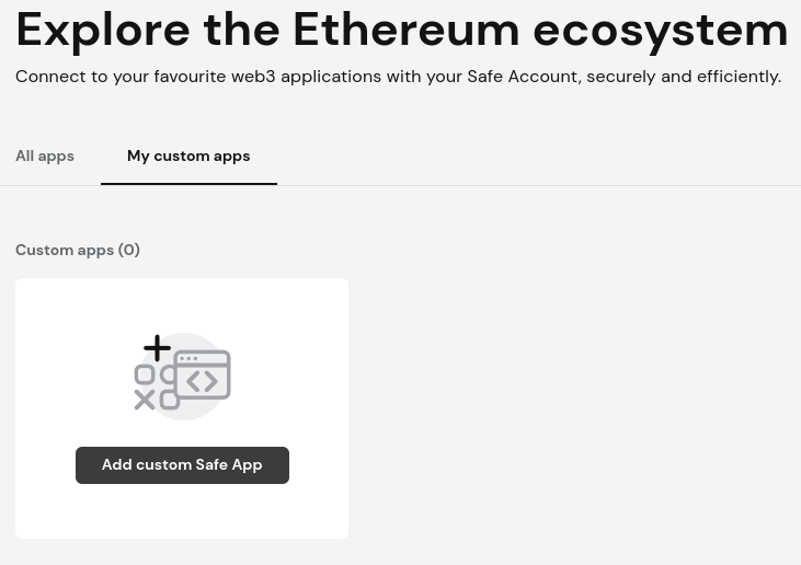 Add custom Safe App